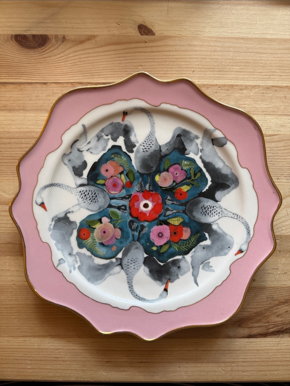 Anthropologie Betty Hatchett Swan Plate